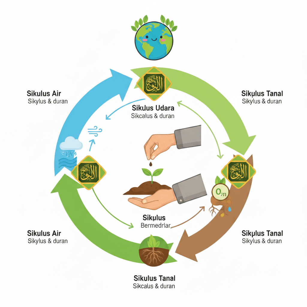 Infografis Siklus Ekosistem Islami: Menabur Benih, Merawat Bumi
