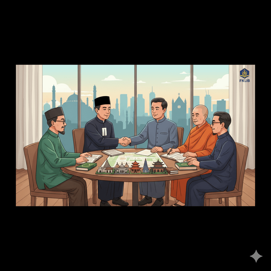 Forum Kerukunan Umat Beragama FKUB Indonesia dengan mediasi dialog dan kolaborasi antar agama untuk perdamaian sosial