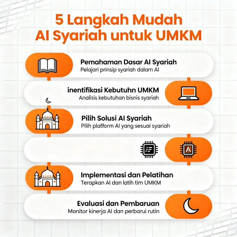infografis langkah-langkah prompt AI syariah untuk UMKM