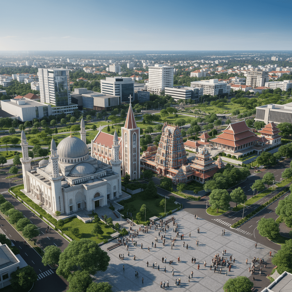 Kota toleran di Indonesia dengan keberagaman rumah ibadah dan masyarakat multikultural yang hidup harmonis
