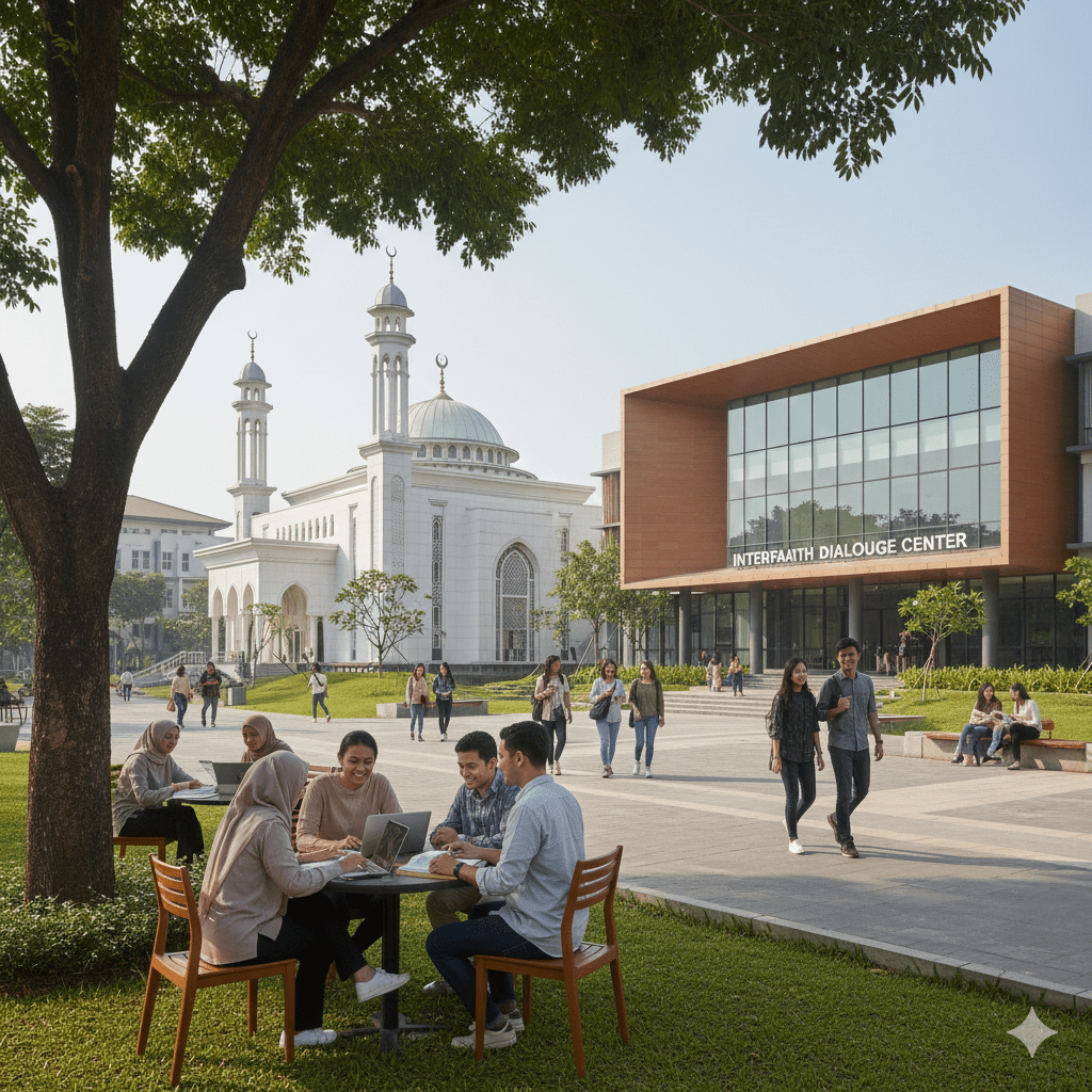 Moderasi Beragama di Perguruan Tinggi : Kampus perguruan tinggi dengan mahasiswa beragam belajar bersama dalam lingkungan akademik yang toleran dan inklusif
