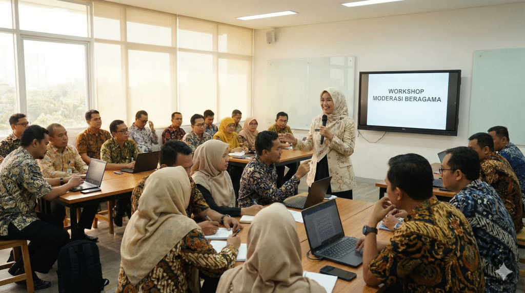 Pelatihan guru PAI tentang moderasi beragama dengan metode interaktif dan kolaboratif