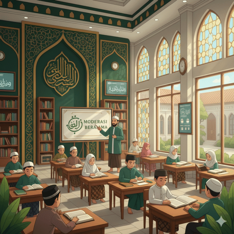 Pesantren sebagai pusat moderasi beragama dengan santri belajar nilai-nilai wasathiyyah dan toleransi dalam lingkungan pendidikan Islam modern