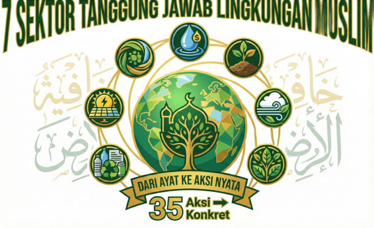 tanggung jawab lingkungan islam: 7 sektor air tanah udara flora fauna sampah energi khalifah fil ardh