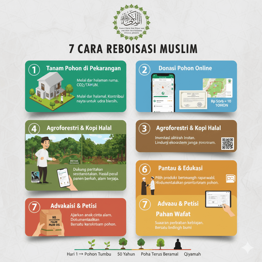7 cara reboisasi muslim sedekah pohon online platform tanam pohon sendiri wakaf hutan lindung agroforestry