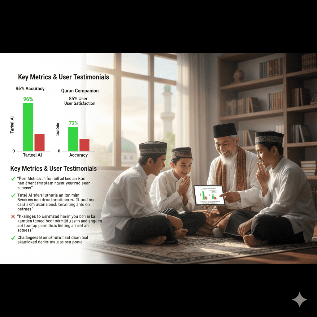 Perbandingan efektivitas murojaah Tarteel AI dan Quran Companion berdasarkan testimoni santri