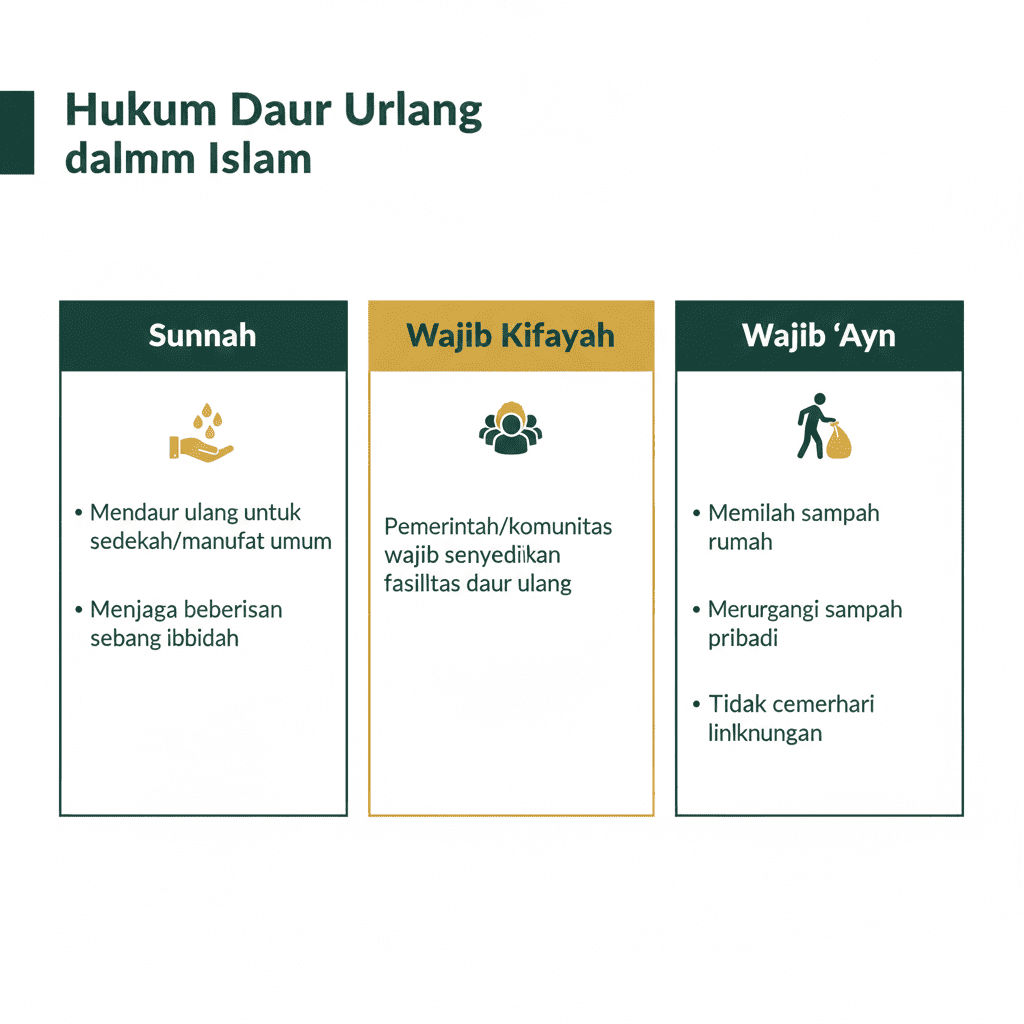 “infografis daur ulang dalam islam di masjid dan bank sampah syariah”