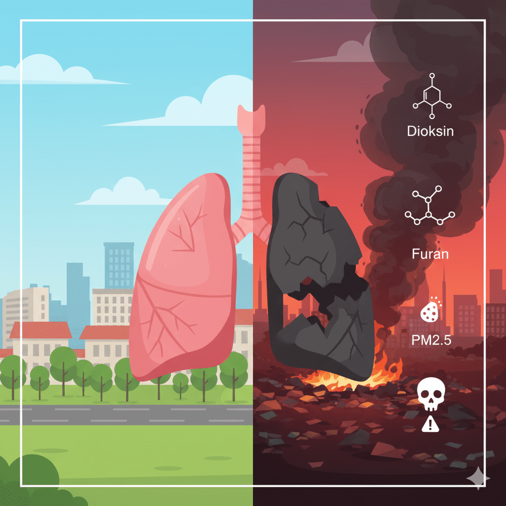 hukum membakar sampah plastik dalam islam dan bahaya dioksin bagi paru-paru