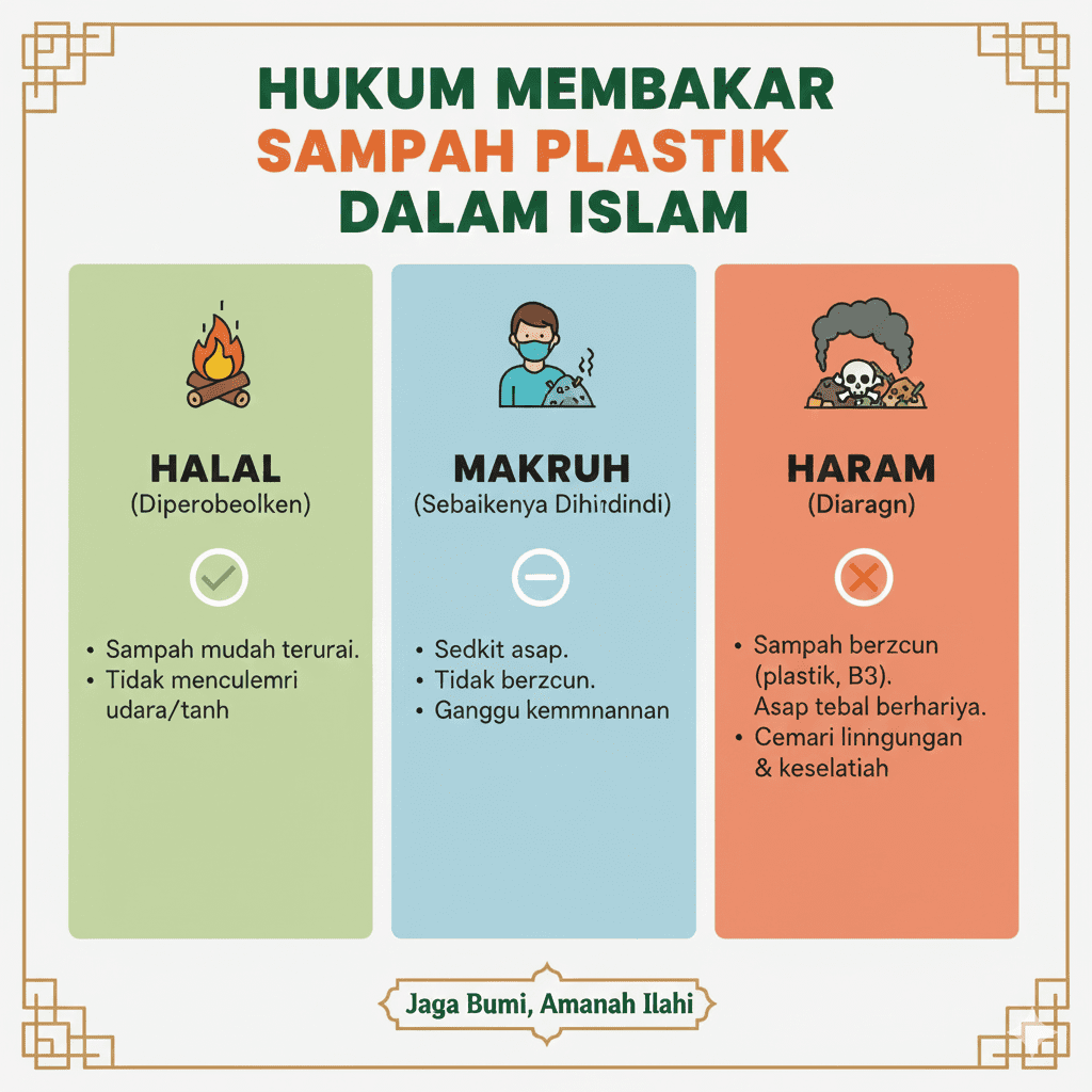 Hukum Membakar Sampah Plastik dalam Islam: Halal, Makruh, atau Haram?