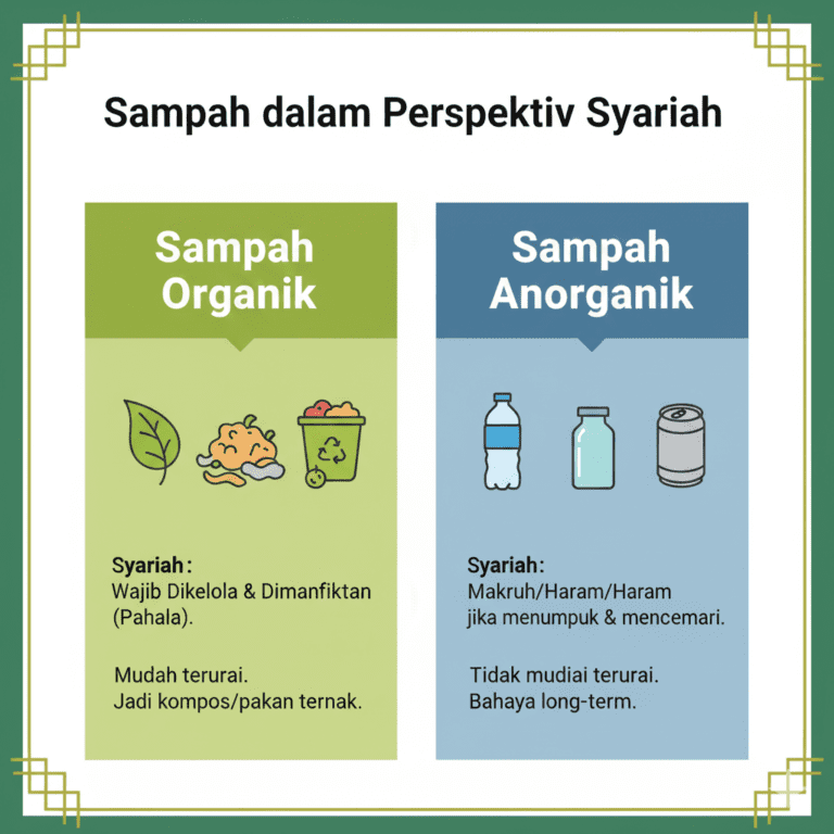 pemilahan sampah islam infografis sampah organik vs anorganik menurut syariah