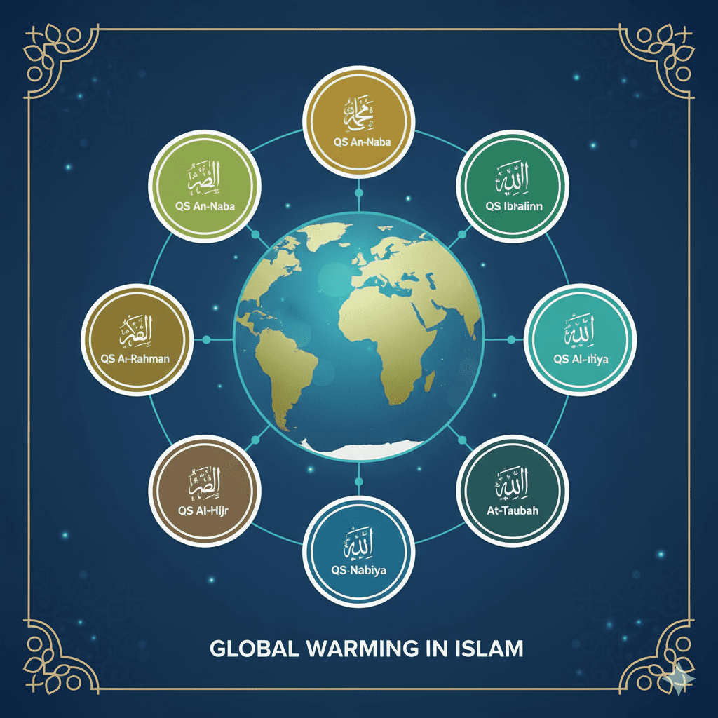 infografis ayat Al-Quran tentang pemanasan global islam dan mizan keseimbangan alam