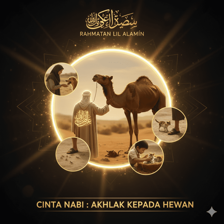 hadits sayang hewan dalam ilustrasi kasih sayang Nabi Muhammad kepada unta, anjing, kucing, dan semut