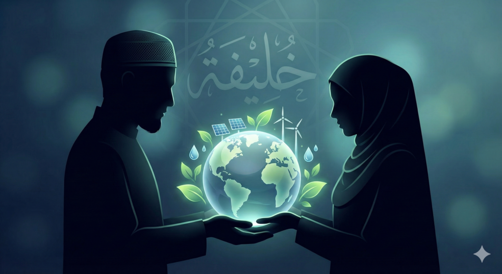 ilustrasi khalifah sebagai penjaga bumi dalam konteks deklarasi islam climate change