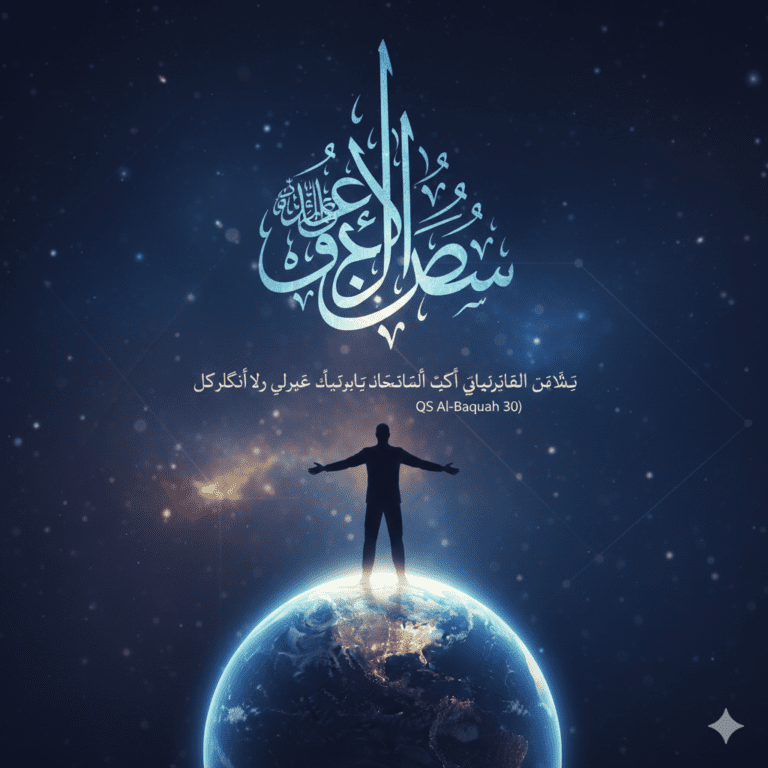 Ilustrasi makna khalifah menurut Ibnu Katsir tentang manusia sebagai khalifah di bumi.