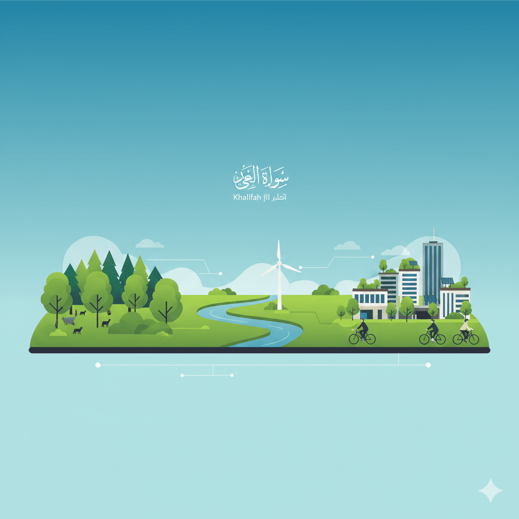 Ekosistem seimbang yang menggambarkan implementasi makna khalifah menurut Ibnu Katsir dalam menjaga lingkungan.