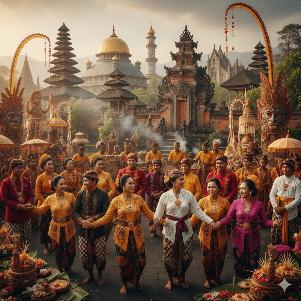 moderasi beragama tradisi lokal: Upacara adat Indonesia yang mencerminkan harmoni dan moderasi beragama dalam tradisi lokal dan kearifan nusantara