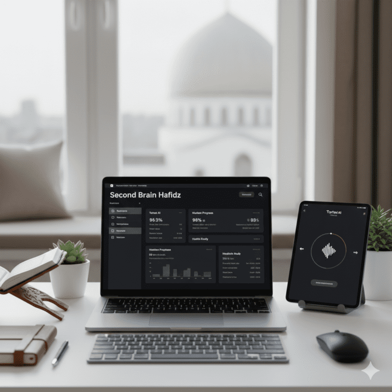 Template Notion gratis untuk murojaah Tarteel sebagai second brain hafidz