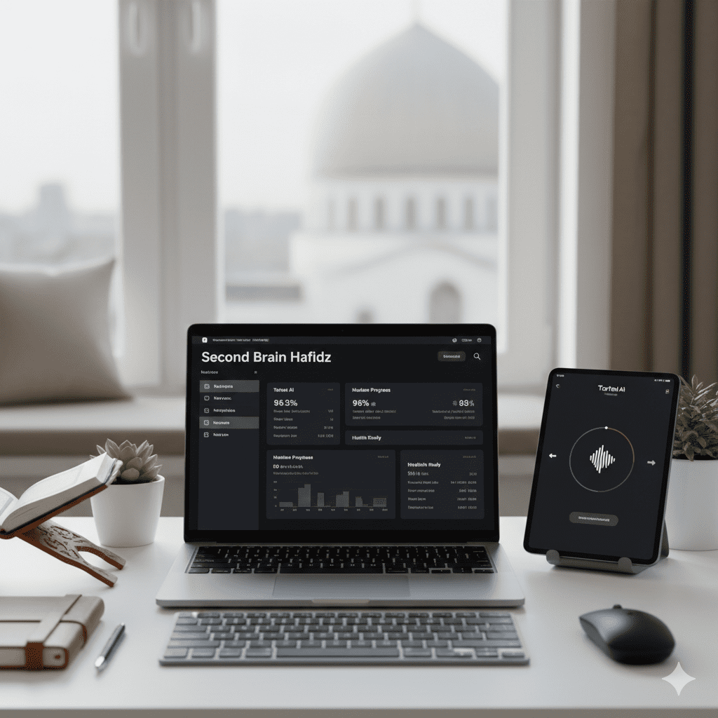 Template Notion gratis untuk murojaah Tarteel sebagai second brain hafidz