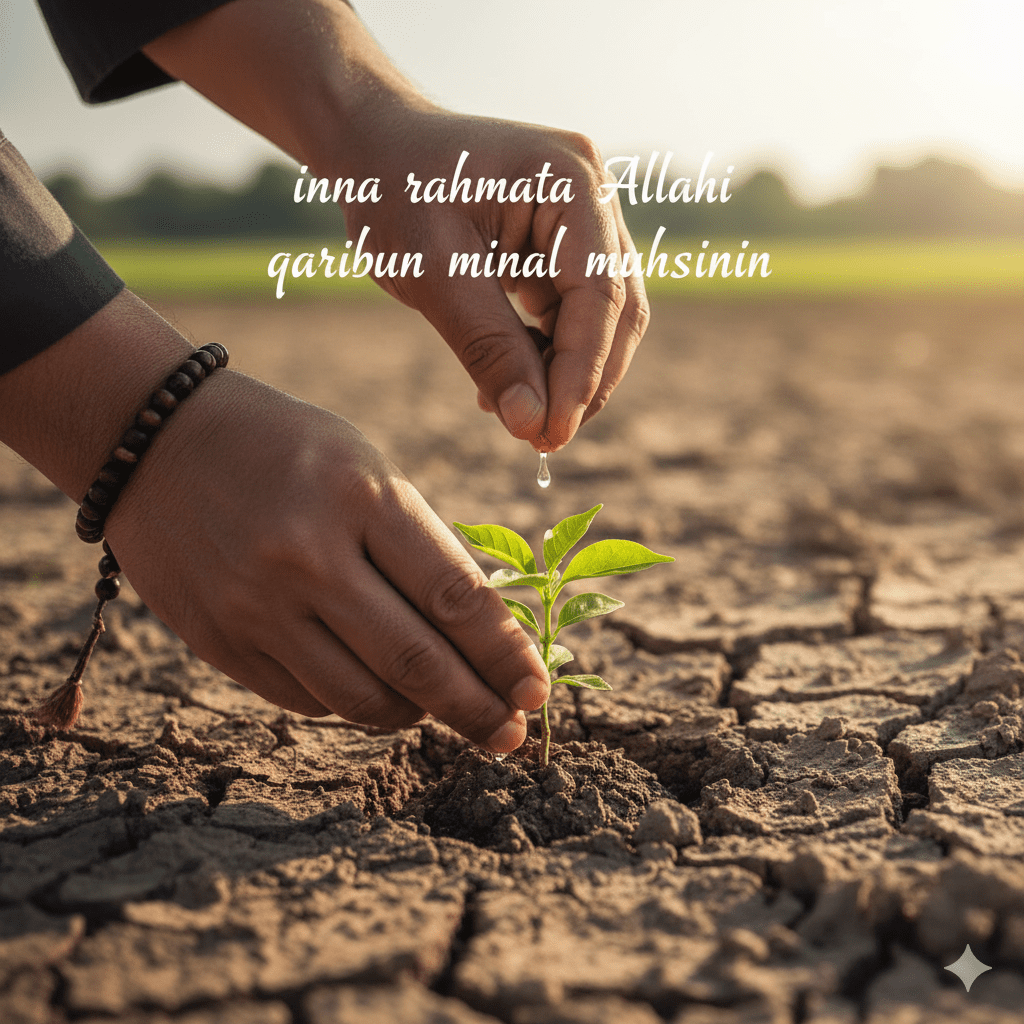Ilustrasi rahmat Allah dekat bagi muhsinin yang menjaga lingkungan sesuai tafsir al araf 56.