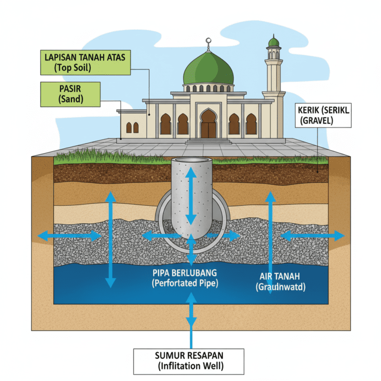Sumur resapan masjid solusi syariah air tanah