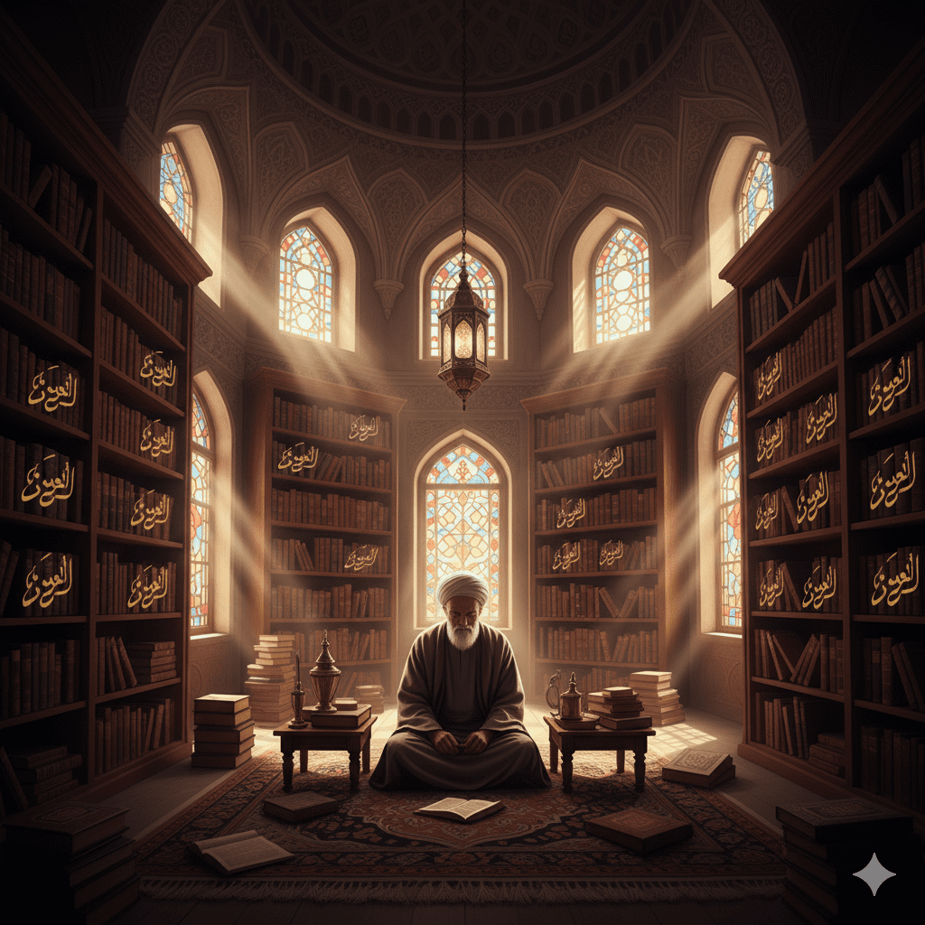 Ilustrasi ulama tafsir klasik yang menggambarkan konteks lahirnya makna khalifah menurut Ibnu Katsir.