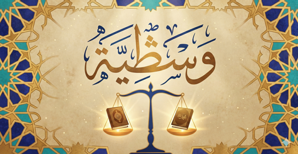 Konsep wasathiyyah dalam islam sebagai jalan tengah dan moderasi berdasarkan Al-Quran surat Al-Baqarah ayat 143 tentang umat tengah yang adil dan seimbang