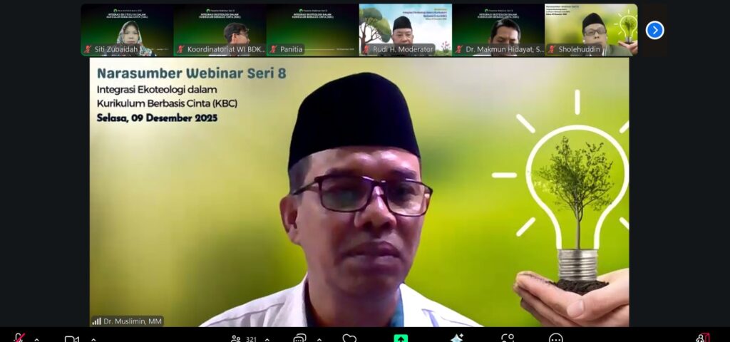 Plt. Kepala Balai, Dr. Muslimin secara resmi membuka acara webinar Ekoteologi dalam Kurikulum Cinta