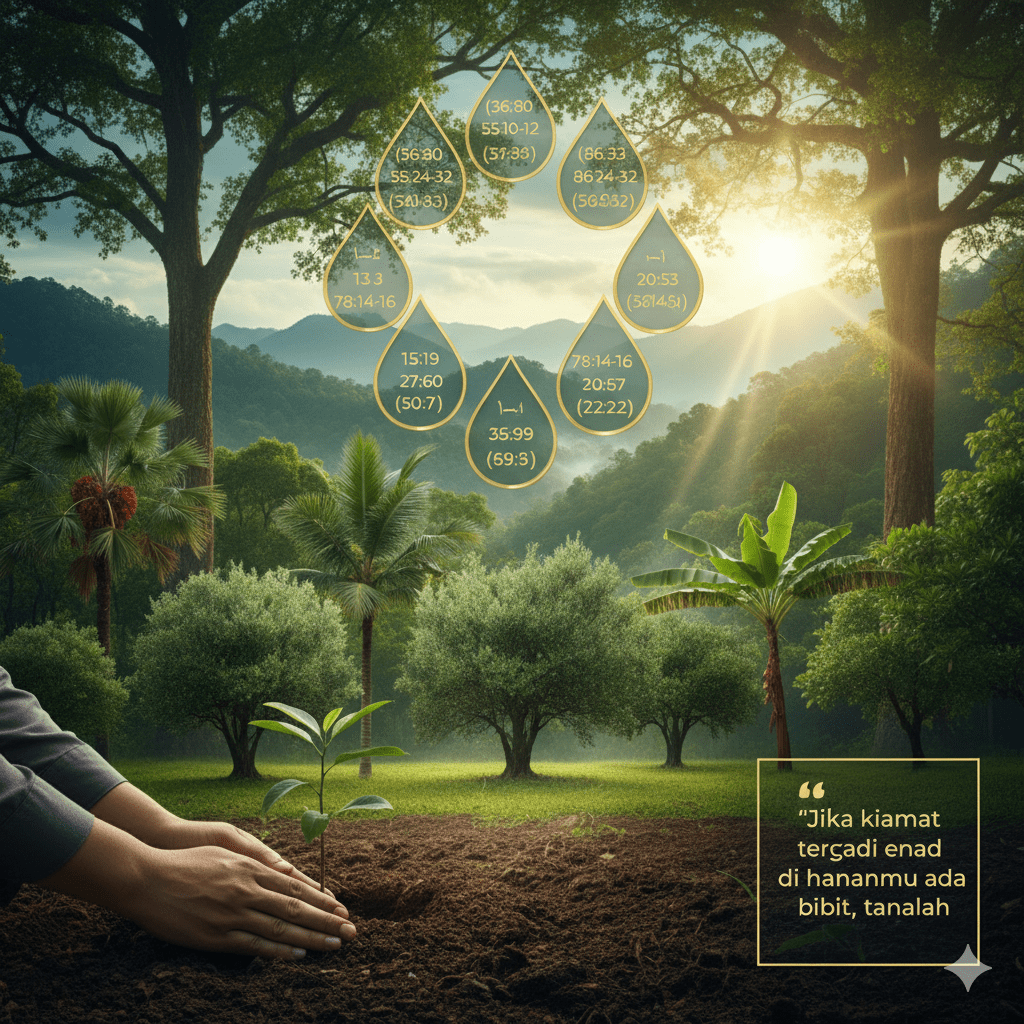 ayat tentang pohon dalam alquran reboisasi sedekah jariyah hadits tanam pohon fotosintesis yasiin 80
