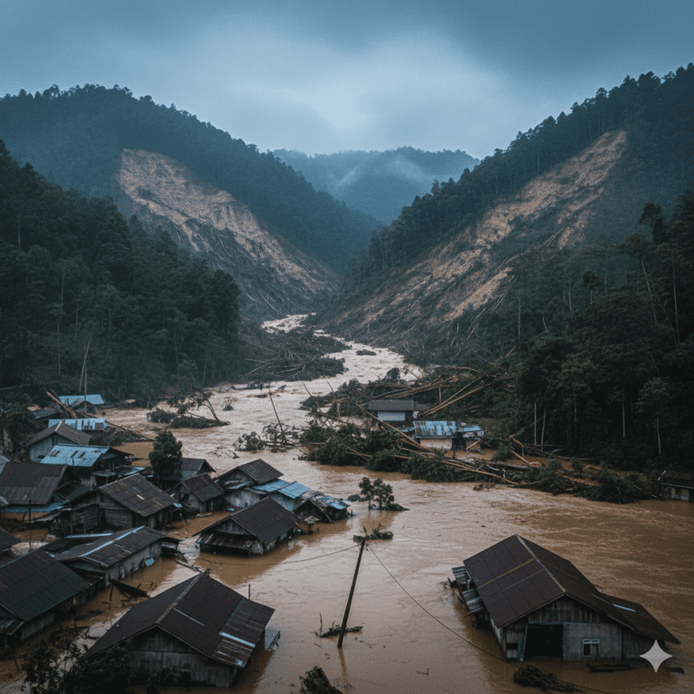 Banjir dan longsor Aceh Sumatra 2025 yang menyebabkan kerusakan parah