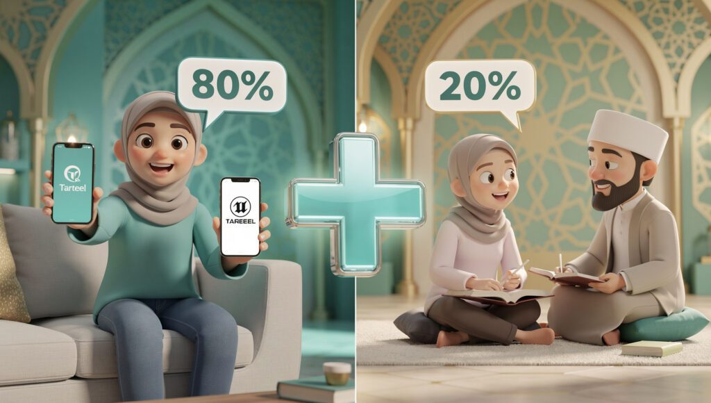 10 kesalahan pengguna tarteel ai"Model pembelajaran hybrid 80 persen tarteel ai 20 persen guru untuk hafalan quran optimal"