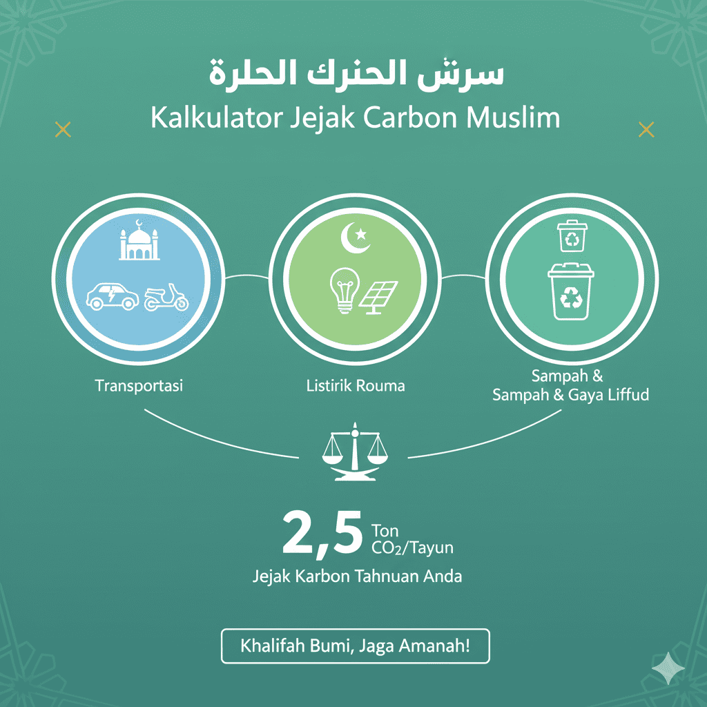 kalkulator jejak karbon muslim infographic