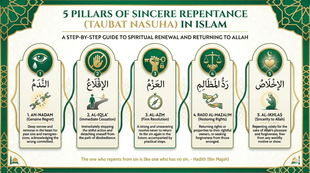 5 rukun taubat nasuha setelah bencana menurut ulama