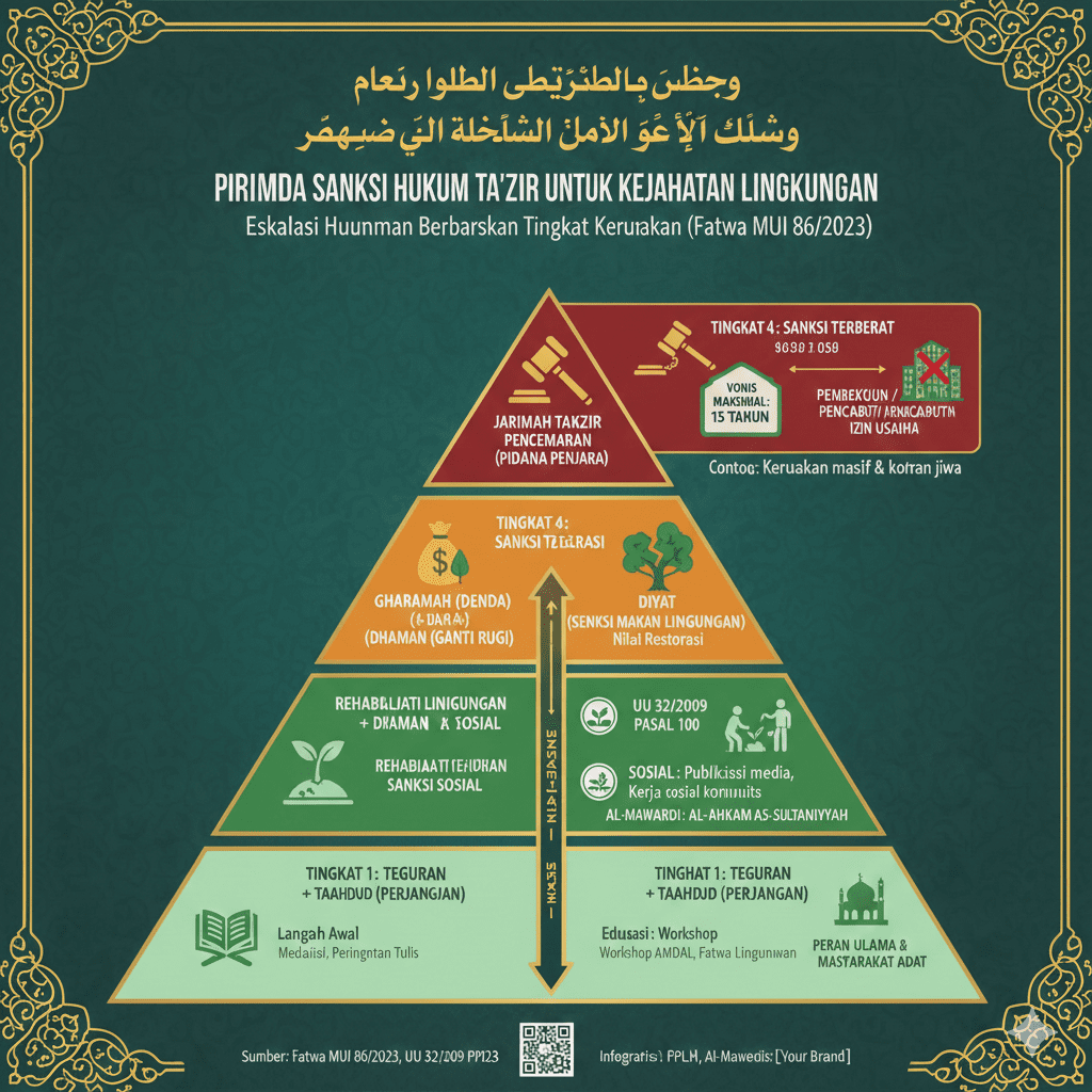 Infografis 4 jenis sanksi takzir untuk pelaku pencemaran lingkungan