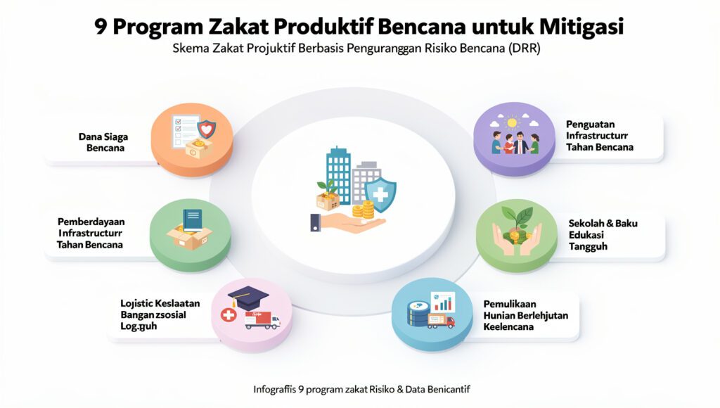 Infografis 9 program zakat produktif bencana untuk mitigasi