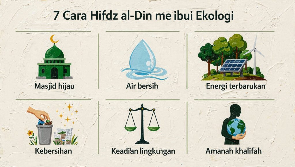 Infografis hifdz al din pelestarian agama melalui ekologi islam