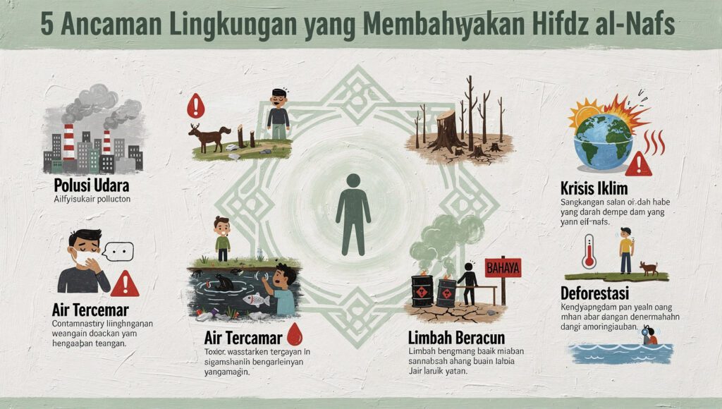 Infografis hifdz al nafs perlindungan jiwa dari polusi lingkungan islam