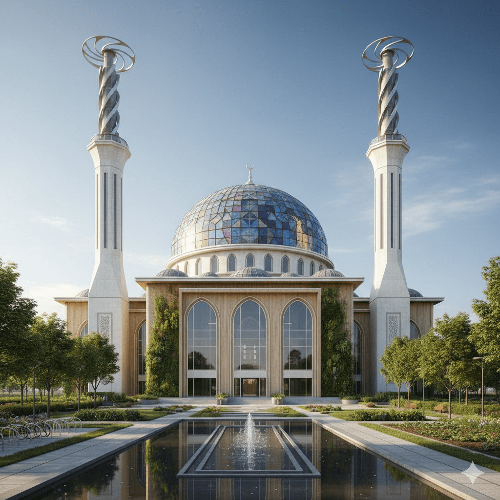 Masjid dengan energi terbarukan islam panel surya