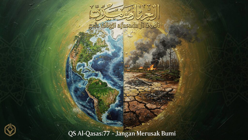 QS Al Qasas 77 sebagai dasar ijtihad deforestasi masif perubahan iklim tentang larangan merusak bumi