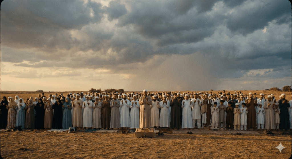 Tata cara shalat istisqa bencana alam berjamaah memohon hujan