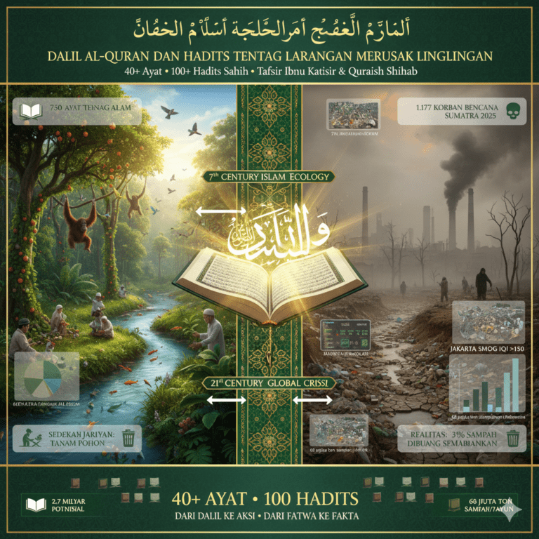 Al-Quran terbuka dengan 40+ ayat / dalil tentang larangan merusak lingkungan