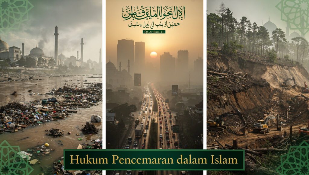 Infografis hukum pencemaran air udara tanah dalam Islam