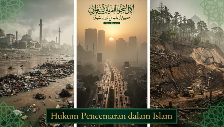 Infografis hukum pencemaran air udara tanah dalam Islam