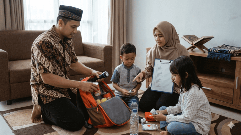 persiapan menghadapi bencana dalam islam dengan tas siaga darurat keluarga muslim