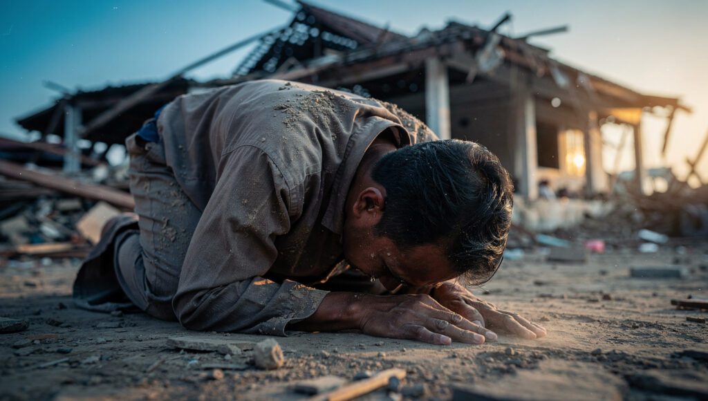 taubat setelah bencana dengan sujud penuh penyesalan kepada allah