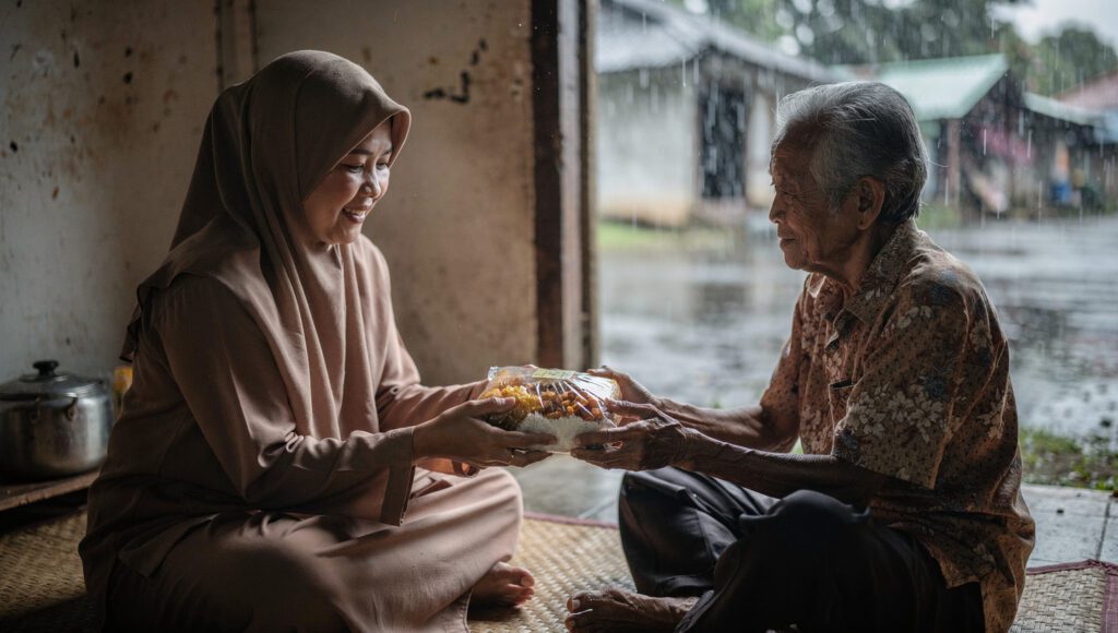 Relawan muslim membantu tetangga non-muslim yang terdampak bencana alam dengan tulus