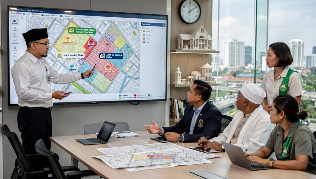 Diskusi kolaboratif antara perencanaan kota tangguh bencana, pemerintah, dan ulama dalam merancang kota tangguh bencana berbasis nilai Islam.
