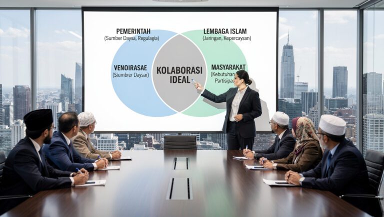 Kolaborasi Pemerintah dan Lembaga Islam, Pejabat pemerintah dan tokoh lembaga Islam berdiskusi dalam rapat koordinasi penanggulangan bencana.