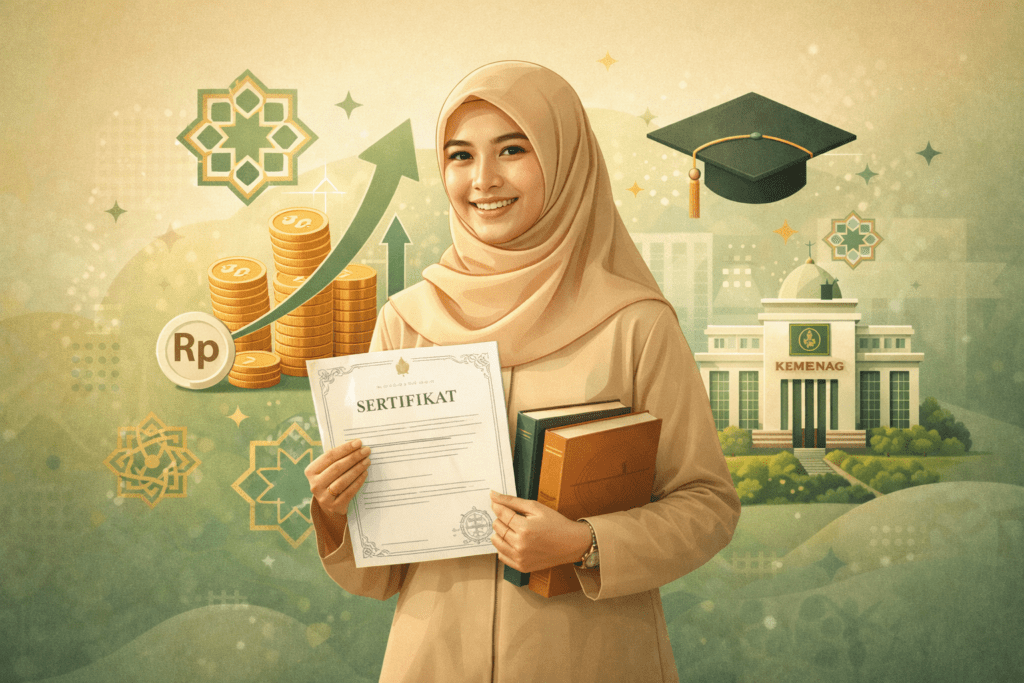 Ilustrasi peningkatan kesejahteraan dan sertifikasi guru madrasah melalui kebijakan Kemenag