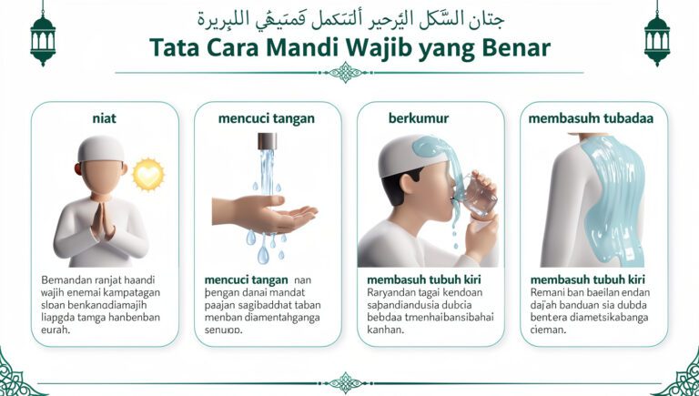 6 Tata Cara Mandi Wajib yang Benar Sesuai Mazhab Syafi'i
