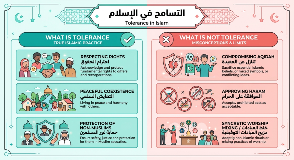 Infografis apa yang termasuk toleransi dalam Islam dan apa yang bukan toleransi